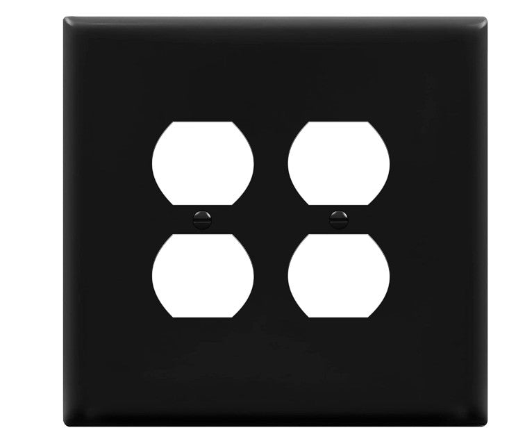 Enerlites Over-Sized 2-Gang Duplex Wall Plate Black 8822O-BK