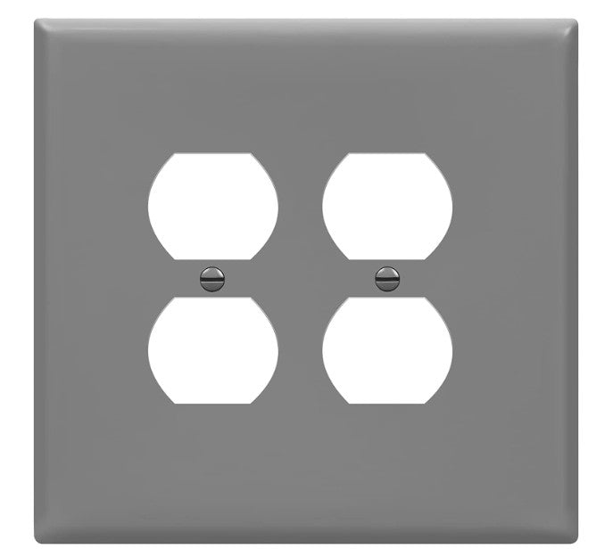 Enerlites Over-Sized 2-Gang Duplex Wall Plate Gy 8822O-GY