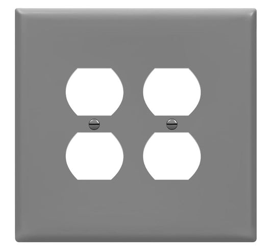 Enerlites Over-Sized 2-Gang Duplex Wall Plate Gy 8822O-GY