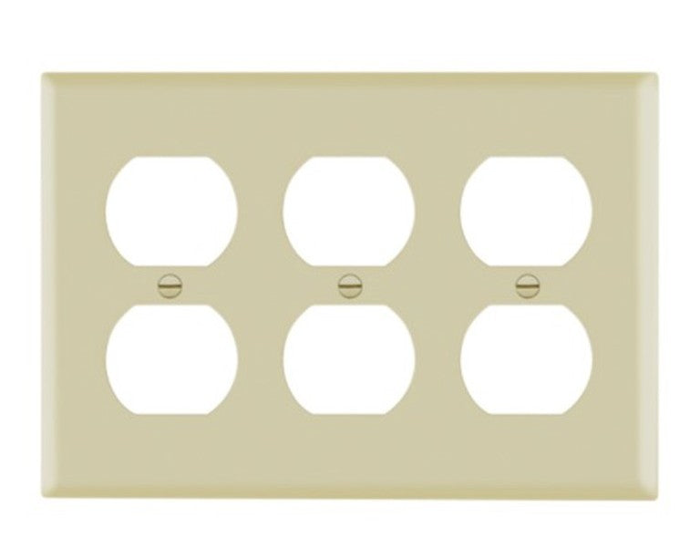 Enerlites Standard 3-Gang Duplex Wall Plate Ivory 8823-I