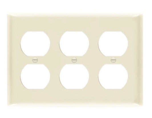 Enerlites Standard 3-Gang Duplex Wall Plate Light Almond 8823-LA