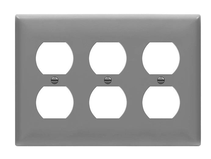 Enerlites Mid-Size 3-Gang Duplex Wall Plate Gy 8823M-GY