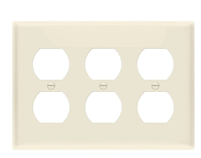 Enerlites Mid-Size 3-Gang Duplex Wall Plate Light Almond 8823M-LA