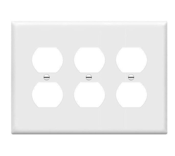 Enerlites Mid-Size 3-Gang Duplex Wall Plate White 8823M-W