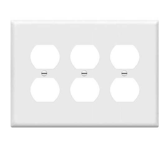 Enerlites Mid-Size 3-Gang Duplex Wall Plate White 8823M-W
