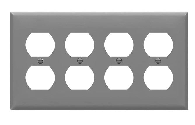 Enerlites Standard 4-Gang Duplex Wall Plate Gy 8824-GY