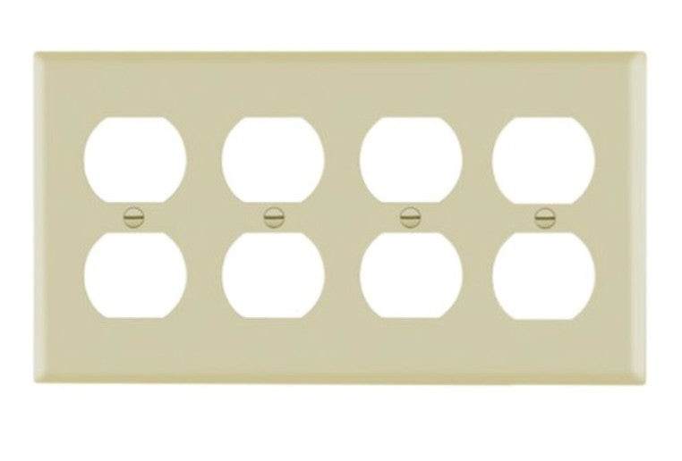 Enerlites Standard 4-Gang Duplex Wall Plate Ivory 8824-I