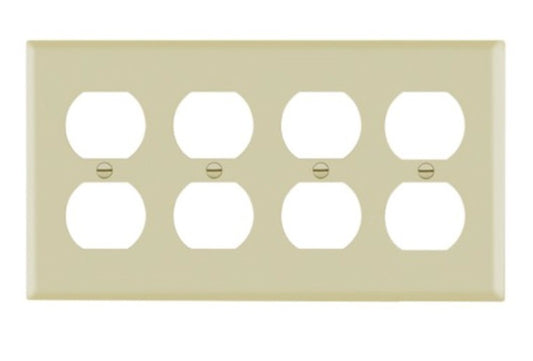 Enerlites Standard 4-Gang Duplex Wall Plate Ivory 8824-I