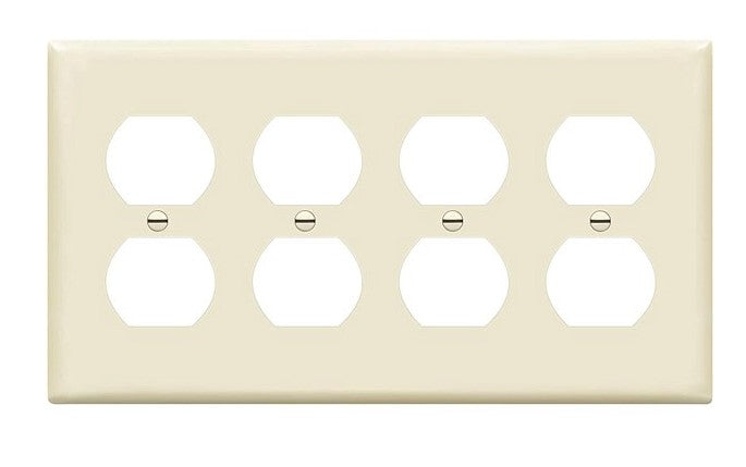 Enerlites Standard 4-Gang Duplex Wall Plate Light Almond 8824-LA