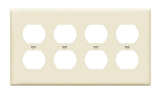 Enerlites Standard 4-Gang Duplex Wall Plate Light Almond 8824-LA