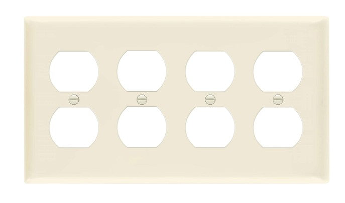 Enerlites Mid-Size 4-Gang Duplex Wall Plate Light Almond 8824M-LA