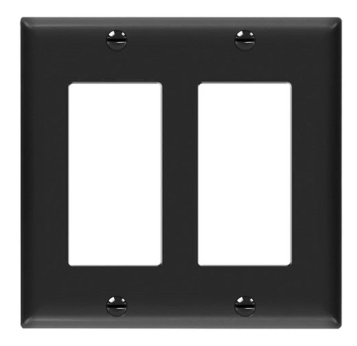 Enerlites Standard 2-Gang Decorator/GFCI Wall Plate Black 8832-BK