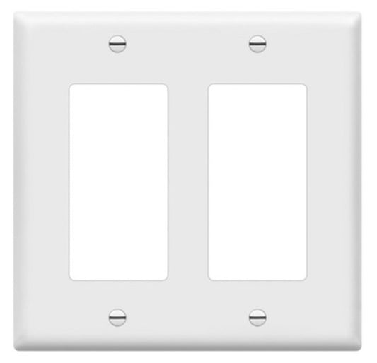 Enerlites Standard 2-Gang Decorator/GFCI Wall Plate White 8832-W