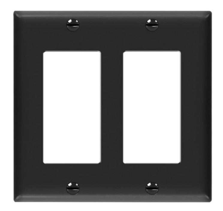 Enerlites Mid-Size 2-Gang Decorator/GFCI Wall Plate Black 8832M-BK