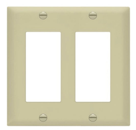 Enerlites Mid-Size 2-Gang Decorator/GFCI Wall Plate Ivory 8832M-I