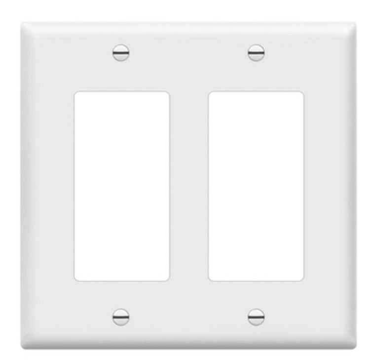 Enerlites Mid-Size 2-Gang Decorator/GFCI Wall Plate White 8832M-W