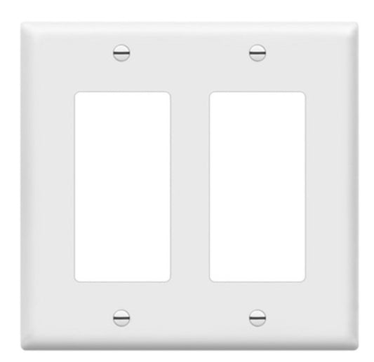 Enerlites Mid-Size 2-Gang Decorator/GFCI Wall Plate White 8832M-W