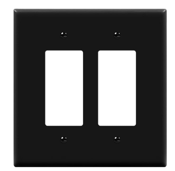 Enerlites Over-Sized 2-Gang Decorator/GFCI Wall Plate Black 8832O-BK