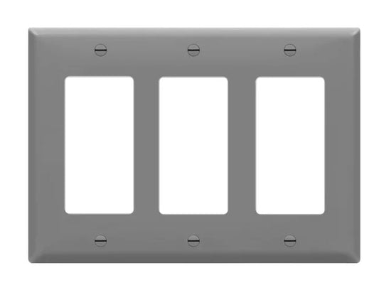 Enerlites Standard 3-Gang Decorator/GFCI Wall Plate Gy 8833-GY