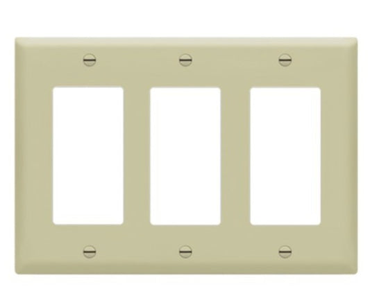 Enerlites Standard 3-Gang Decorator/GFCI Wall Plate Ivory 8833-I