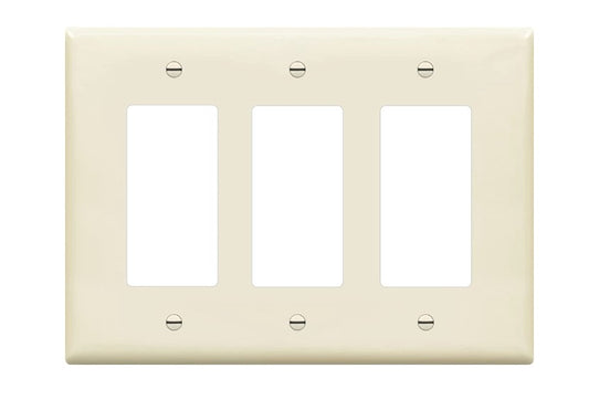 Enerlites Mid-Size 3-Gang Decorator/GFCI Wall Plate Light Almond 8833M-LA