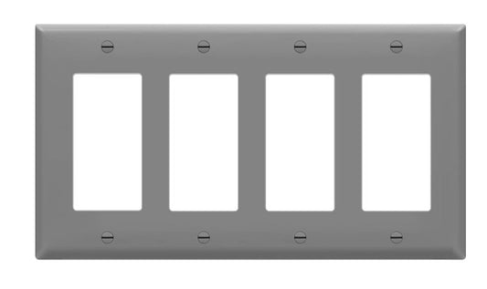 Enerlites Standard 4-Gang Decorator/GFCI Wall Plate Gy 8834-GY