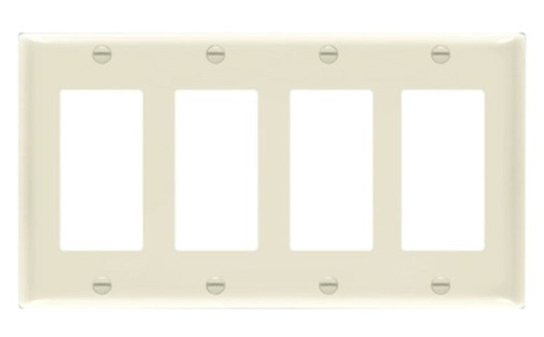 Enerlites Standard 4-Gang Decorator/GFCI Wall Plate Light Almond 8834-LA