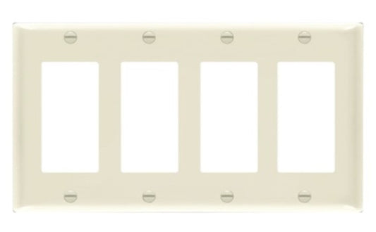 Enerlites Standard 4-Gang Decorator/GFCI Wall Plate Light Almond 8834-LA