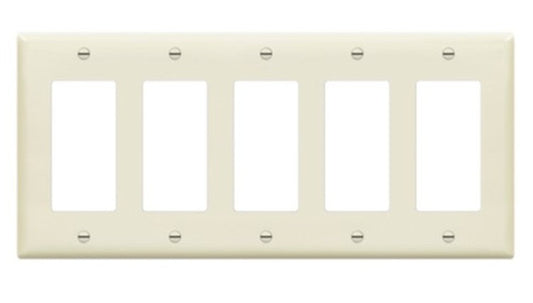 Enerlites Standard 5-Gang Decorator/GFCI Wall Plate Light Almond 8835-LA