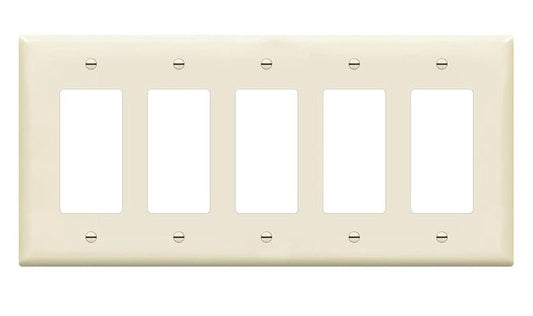 Enerlites Mid-Size 5-Gang Decorator/GFCI Wall Plate Light Almond 8835M-LA