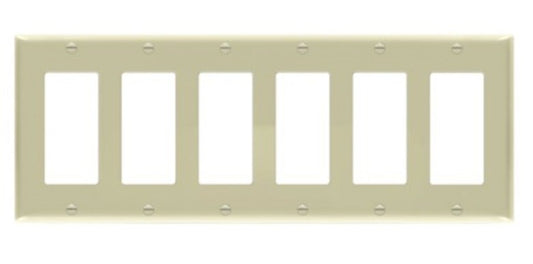 Enerlites Standard 6-Gang Decorator/GFCI Wall Plate Ivory 8836-I