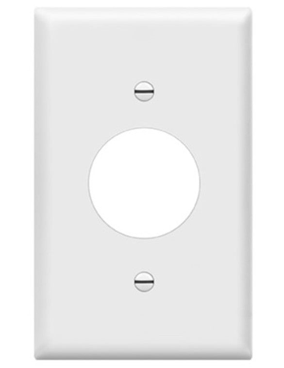 Enerlites Standard 1-Gang Single Receptacle 1.406" Dia. Hole Wall Plate White 8851-W
