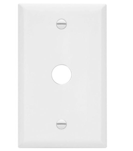 Enerlites Standard 1-Gang Single Receptacle 0.625" Dia. Hole Wall Plate White 8861-W