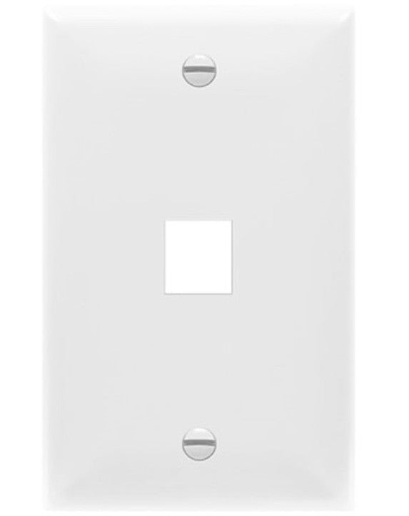 Enerlites Multimedia Face Plate 1-Gang 1-Port Plate White 8871-W