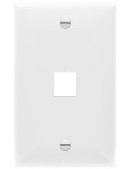 Enerlites Multimedia Face Plate 1-Gang 1-Port Plate White 8871-W