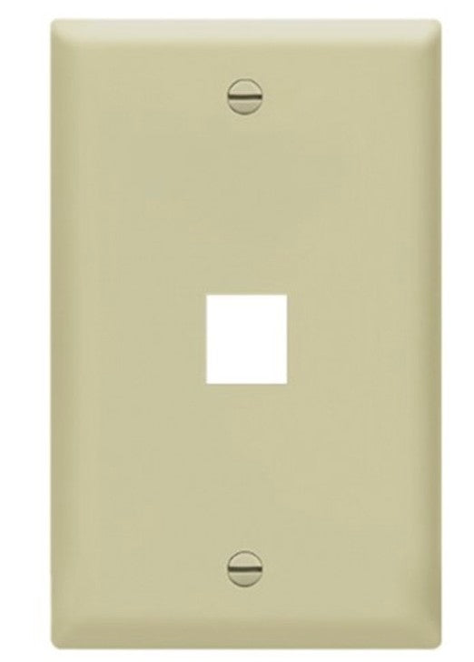 Enerlites Multimedia Face Plate 1-Gang 2-Port Plate Ivory 8872-I