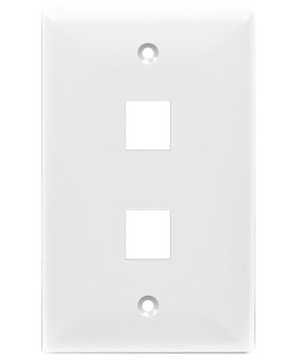 Enerlites Multimedia Face Plate 1-Gang 2-Port Plate White 8872-W