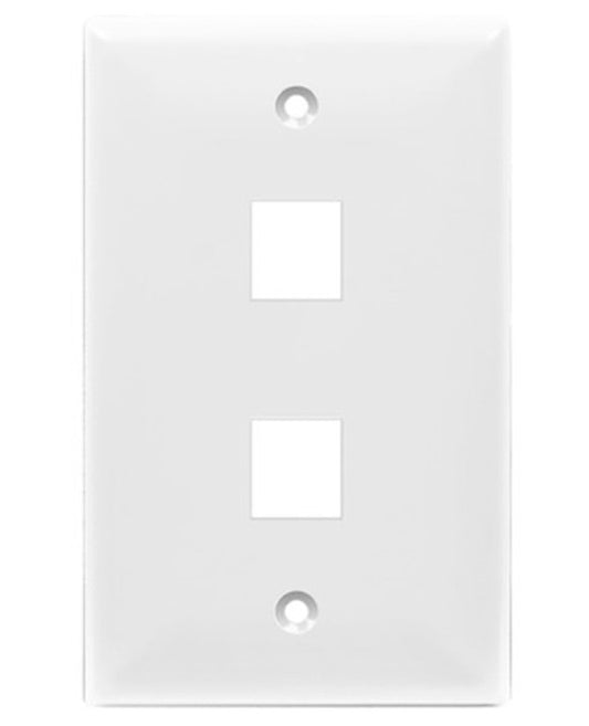 Enerlites Multimedia Face Plate 1-Gang 2-Port Plate White 8872-W