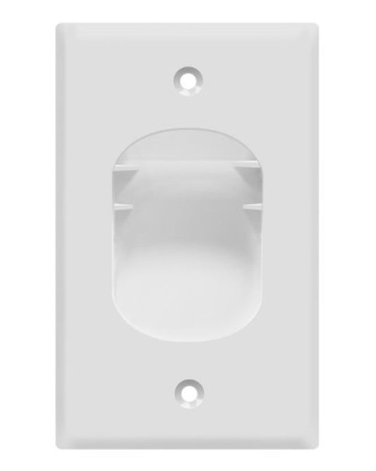 Enerlites 1-Gang Recessed Cable Plate White 8881-W