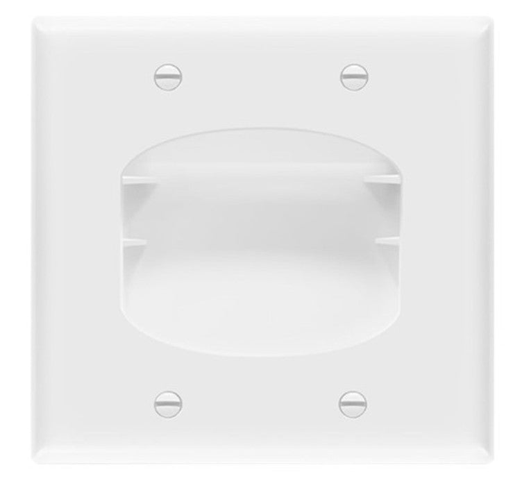 Enerlites 2-Gang Recessed Cable Plate White 8882-W