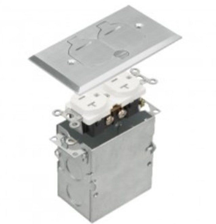 Enerlites 1-Gang Flip Lids Fb Kit With 20A Twr Duplex Npb 975507-S