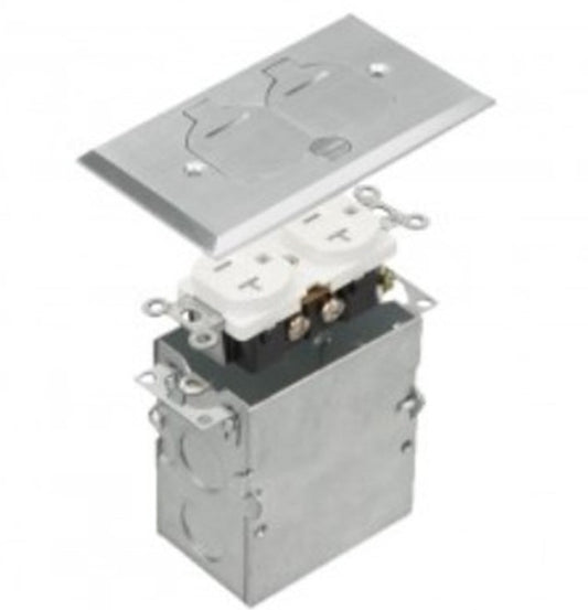 Enerlites 1-Gang Flip Lids Fb Kit With 20A Twr Duplex Npb 975507-S