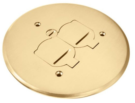 Enerlites 5 3/4" Flush Flip Lids Cover Plate With 20A Twr Duplex Brass 975517-C