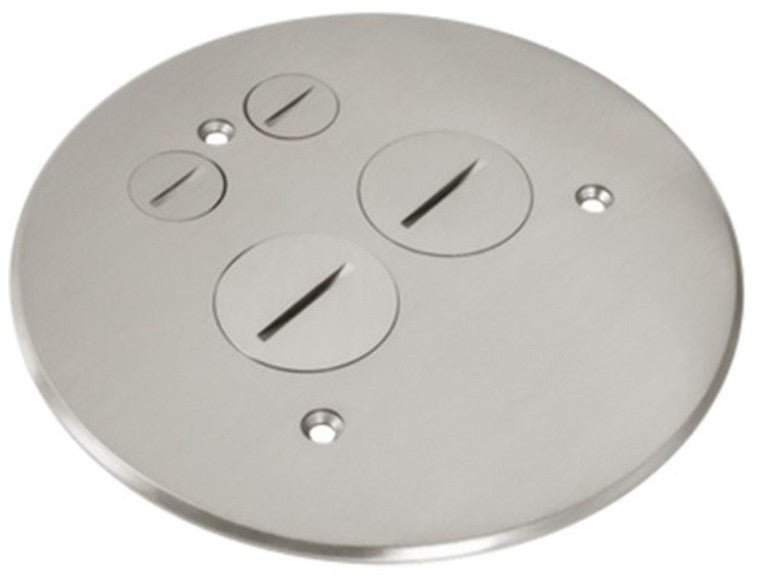 Enerlites 5 1/2" Flush Round Lids Cover Plate With 20A Twr Duplex Npb 975519-S