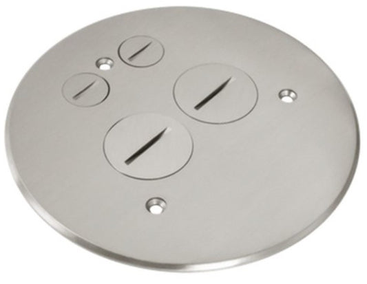 Enerlites 5 1/2" Flush Round Lids Cover Plate With 20A Twr Duplex Npb 975519-S