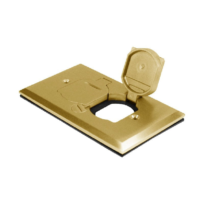 Enerlites 1-Gang Flip Lid Cover & Gasket, Brass C975507-C
