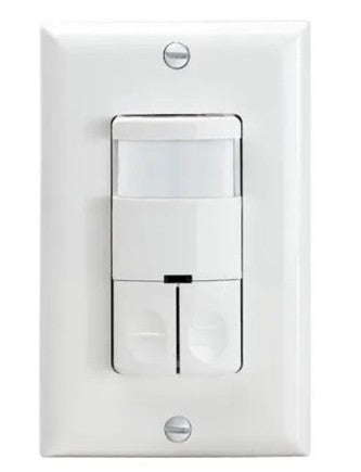 Enerlites In Wall Pir Occ/VAC Sensor Dual Relay Single Pole Grd Req 120/277V White DWOS-JD-W