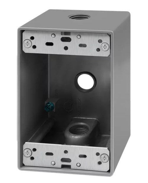Enerlites 1/2" 1-G 3 Holes Wall Plate Box Gy EN1350