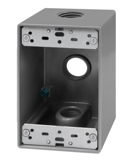 Enerlites 3/4" 1-G 3 Holes Wall Plate Box Gy EN1375