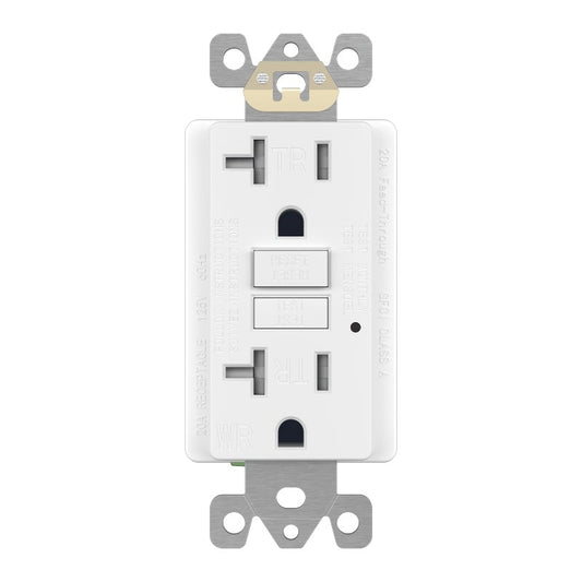 Enerlites GFCI Twr Receptacle Self-Grd 20A 125V 5-20R White GFTWRG20-W